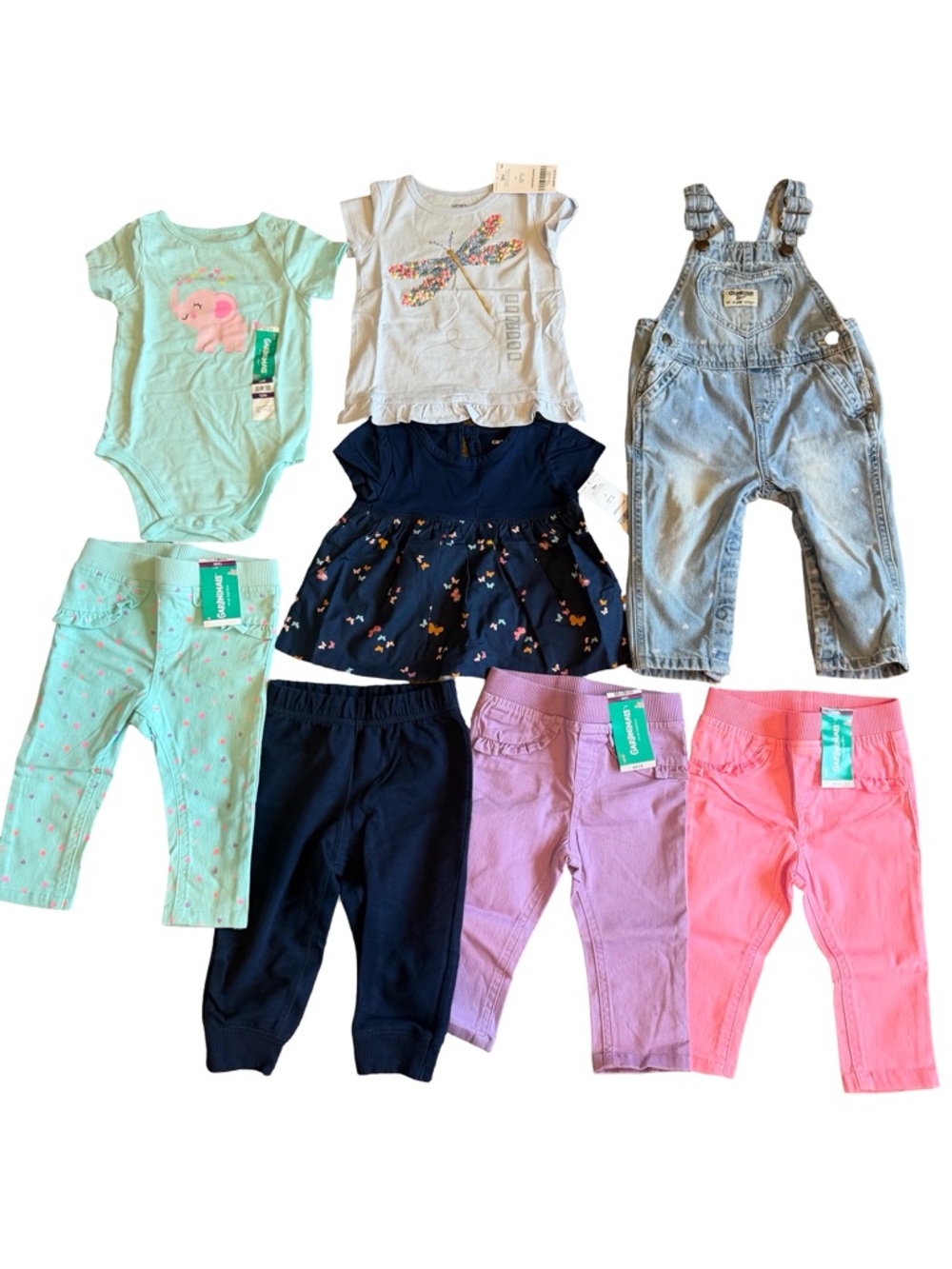 7 Piece Baby Girl Lot Osh Kosh Carter's Garanimals Summer Size 12 Months NWT